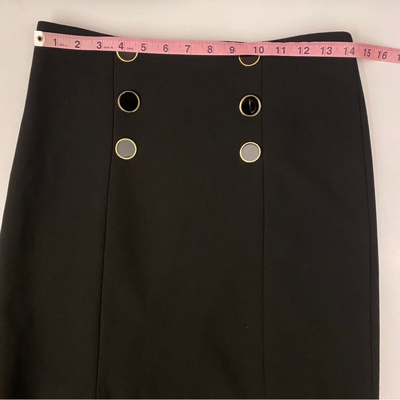 Veronica Beard || Beekman Pencil Skirt Buttons Black 4 - Picture 4 of 7